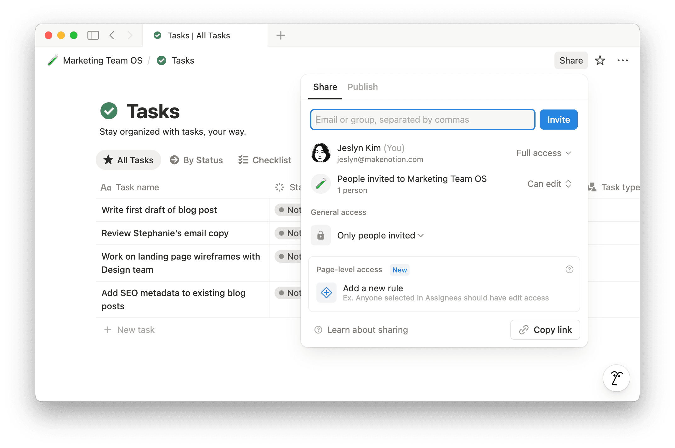 hc: Zugriffsregel auf Seitenebene erstellen